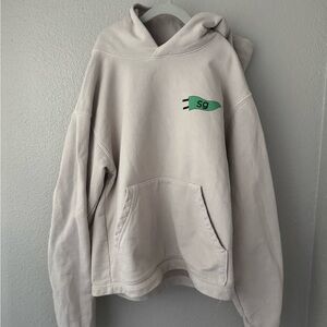 Madhappy Cream Hoodie with Green Emblem
